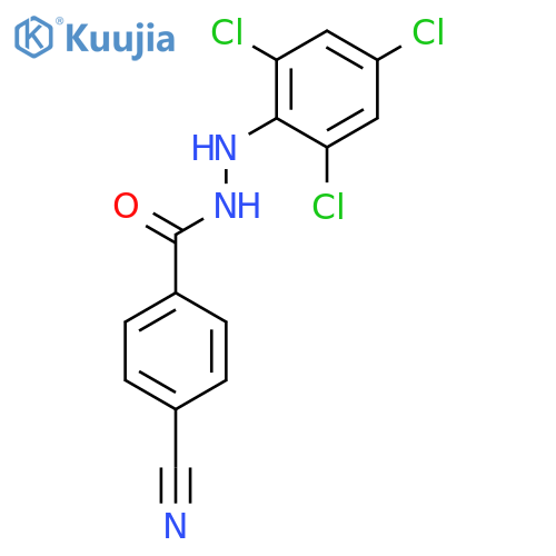 Benzoic acid, 4-cyano-, 2-(2,4,6-trichlorophenyl)hydrazide structure