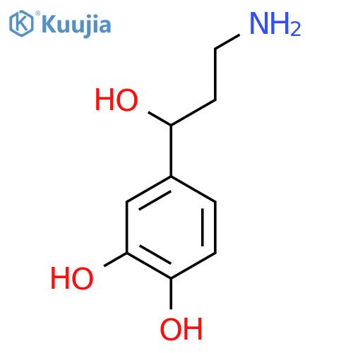 4-(3-amino-1-hydroxypropyl)benzene-1,2-diol structure