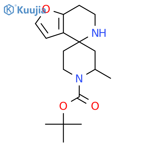 tert-butyl 6'-methyl-6,7-dihydro-5H-spirofuro3,2-cpyridine-4,4'-piperidine-1'-carboxylate structure
