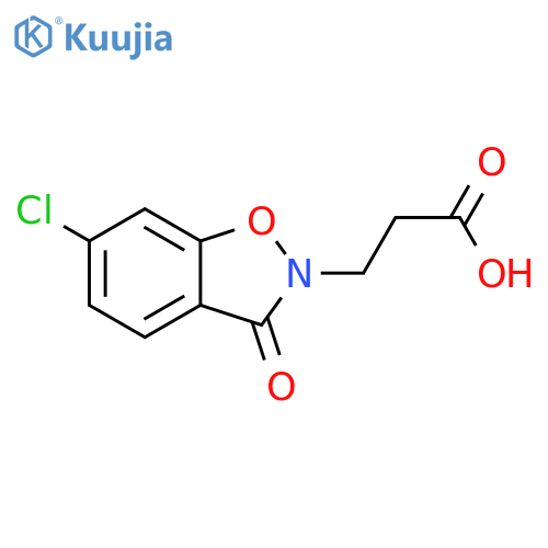 1,2-Benzisoxazole-2(3H)-propanoic acid, 6-chloro-3-oxo- structure