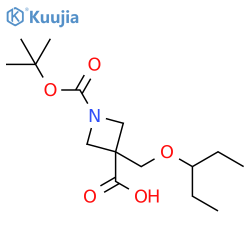 1-tert-butoxycarbonyl-3-(1-ethylpropoxymethyl)azetidine-3-carboxylic acid structure