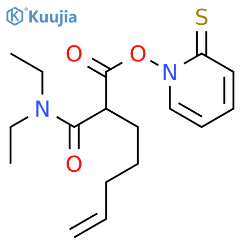 6-Heptenamide, N,N-diethyl-2-[[(2-thioxo-1(2H)-pyridinyl)oxy]carbonyl]- structure