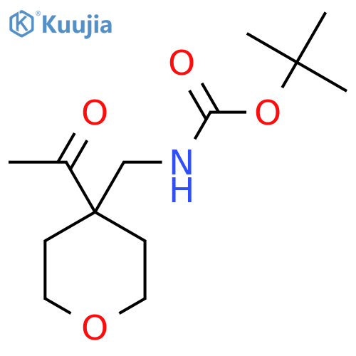 Carbamic acid, N-[(4-acetyltetrahydro-2H-pyran-4-yl)methyl]-, 1,1-dimethylethyl ester structure