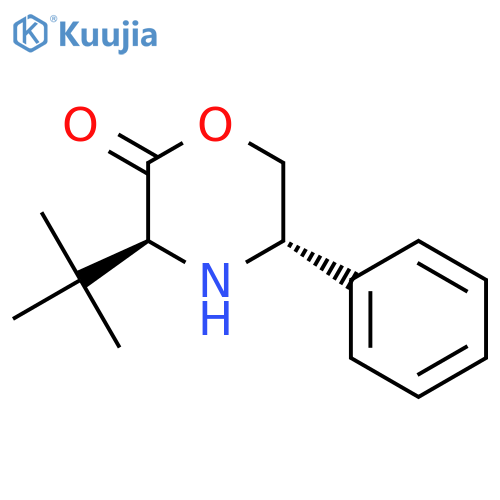2-Morpholinone, 3-(1,1-dimethylethyl)-5-phenyl-, (3S-trans)- structure