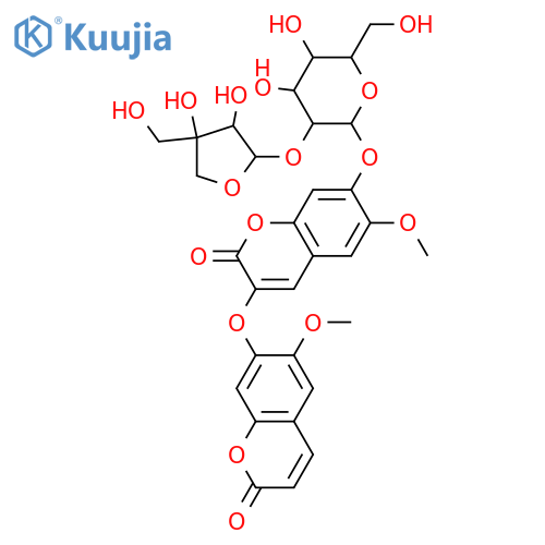 Edgeworthin; 6'-Methoxy, 6-Me ether, 7-O-[β-L-apiofuranosyl-(1→2)-β-D-glucopyranoside] structure