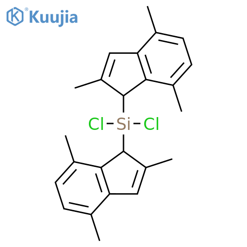 Silane, dichlorobis(2,4,7-trimethyl-1H-inden-1-yl)- structure