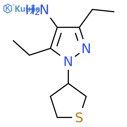 3,5-diethyl-1-(thiolan-3-yl)-1H-pyrazol-4-amine structure