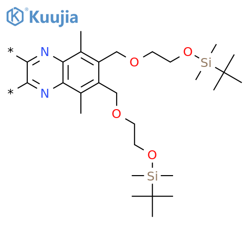 Poly[6,7-bis[[2-[[(1,1-dimethylethyl)dimethylsilyl]oxy]ethoxy]methyl]-5,8-dimethyl-2,3-quinoxalinediyl] structure