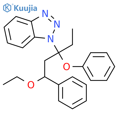 1H-Benzotriazole, 1-(3-ethoxy-1-ethyl-1-phenoxy-3-phenylpropyl)- structure