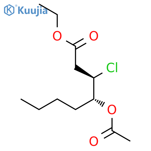 Octanoic acid, 4-(acetyloxy)-3-chloro-, ethyl ester, (R*,R*)- structure