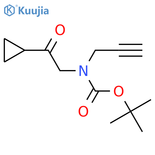 tert-butyl N-(2-cyclopropyl-2-oxoethyl)-N-(prop-2-yn-1-yl)carbamate structure