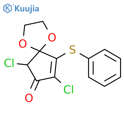 6,8-Dichloro-9-(phenylsulfanyl)-1,4-dioxaspiro[4.4]non-8-en-7-one structure