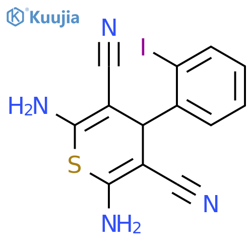 4H-Thiopyran-3,5-dicarbonitrile, 2,6-diamino-4-(2-iodophenyl)- structure