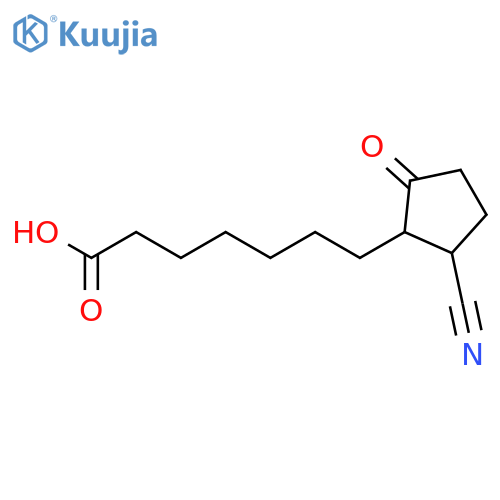7-(2-Cyano-5-oxocyclopentyl)heptanoic acid structure