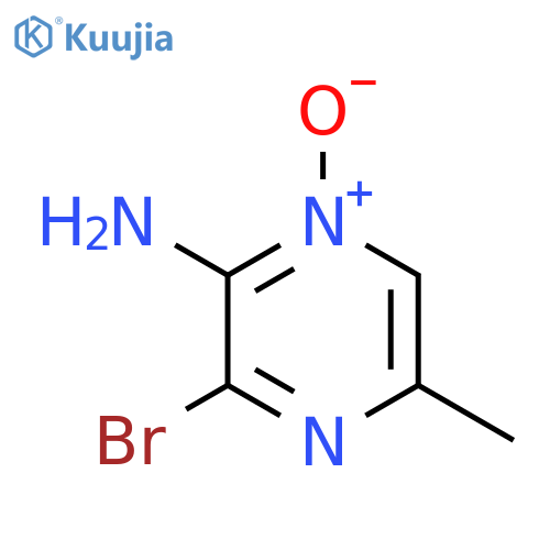 Pyrazinamine, 3-bromo-5-methyl-, 1-oxide structure