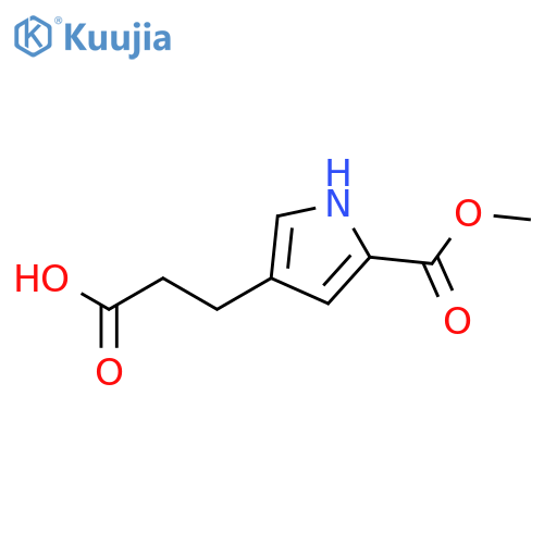 3-5-(methoxycarbonyl)-1H-pyrrol-3-ylpropanoic acid structure