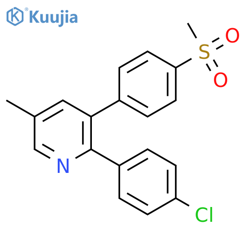 Pyridine, 2-(4-chlorophenyl)-5-methyl-3-[4-(methylsulfonyl)phenyl]- structure