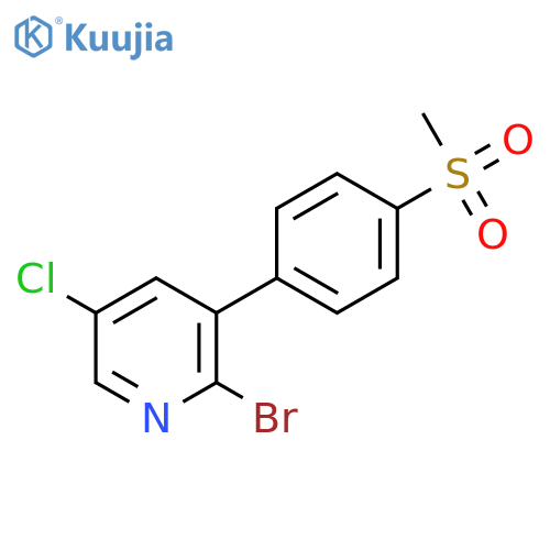 Pyridine, 2-bromo-5-chloro-3-[4-(methylsulfonyl)phenyl]- structure