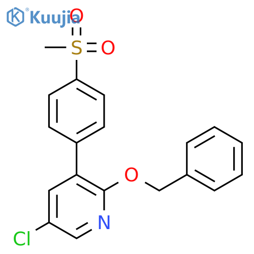Pyridine, 5-chloro-3-[4-(methylsulfonyl)phenyl]-2-(phenylmethoxy)- structure