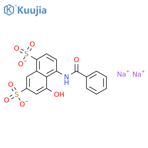 1,7-Naphthalenedisulfonicacid, 4-(benzoylamino)-5-hydroxy-, sodium salt (1:2) structure