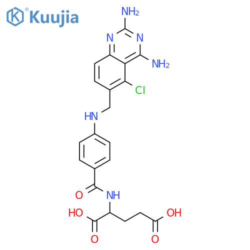 N-(4-{[(2,4-diamino-5-chloroquinazolin-6-yl)methyl]amino}benzoyl)glutamic acid structure