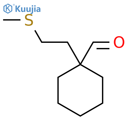 1-2-(methylsulfanyl)ethylcyclohexane-1-carbaldehyde structure