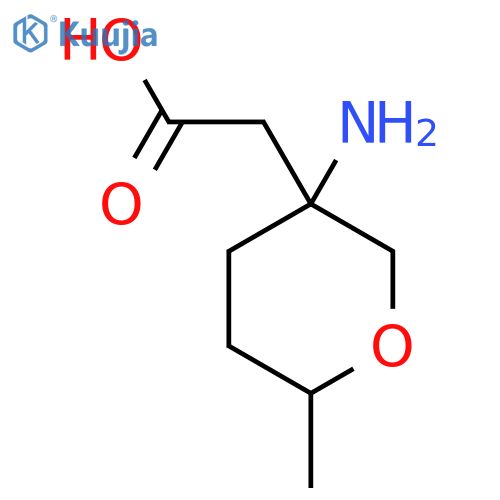 2-(3-amino-6-methyloxan-3-yl)acetic acid structure