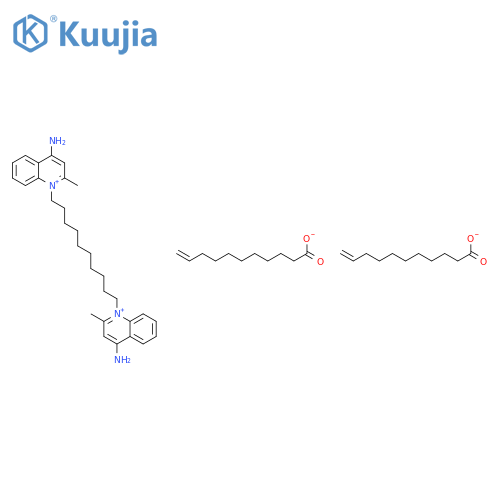 1,1-(Decane-1,10-diyl)bis(4-amino-2-methylquinolinium) diundec-10-enoate structure