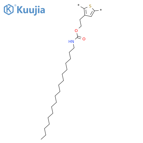 Poly[3-[2-[[(octadecylamino)carbonyl]oxy]ethyl]-2,5-thiophenediyl] structure