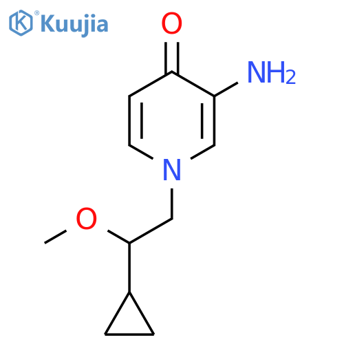 3-amino-1-(2-cyclopropyl-2-methoxyethyl)-1,4-dihydropyridin-4-one structure