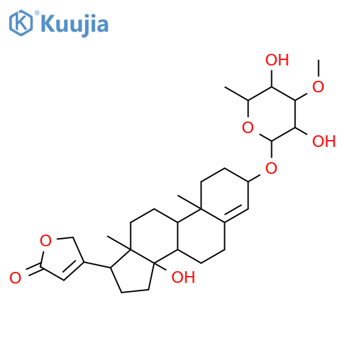 3-[(6-deoxy-3-O-methylhexopyranosyl)oxy]-14-hydroxycarda-4,20(22)-dienolide structure