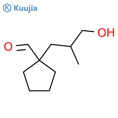 1-(3-Hydroxy-2-methylpropyl)cyclopentane-1-carbaldehyde structure