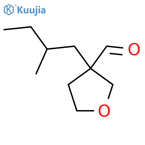 3-(2-methylbutyl)oxolane-3-carbaldehyde structure