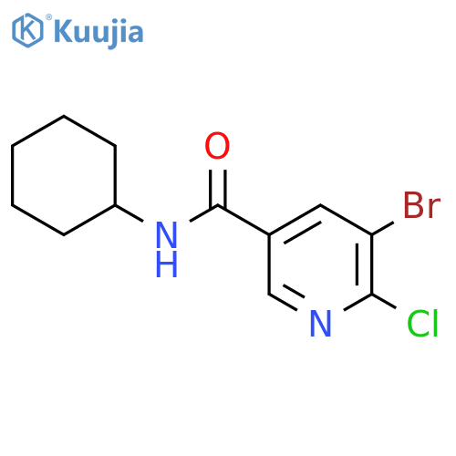 5-bromo-6-chloro-N-cyclohexylnicotinamide structure