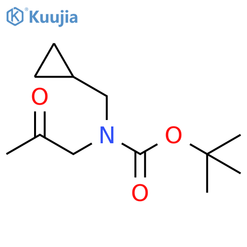 Carbamic acid, N-(cyclopropylmethyl)-N-(2-oxopropyl)-, 1,1-dimethylethyl ester structure