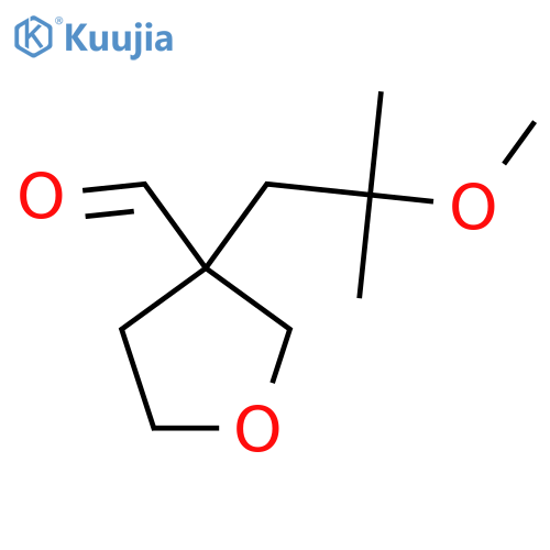 3-(2-methoxy-2-methylpropyl)oxolane-3-carbaldehyde structure