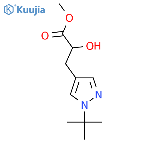 methyl 3-(1-tert-butyl-1H-pyrazol-4-yl)-2-hydroxypropanoate structure