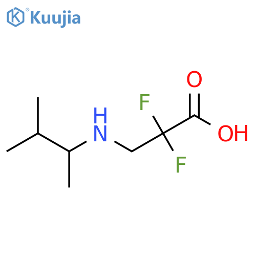 2,2-Difluoro-3-[(3-methylbutan-2-yl)amino]propanoic acid structure