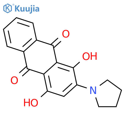 1,4-Dihydroxy-2-(pyrrolidin-1-yl)anthracene-9,10-dione structure