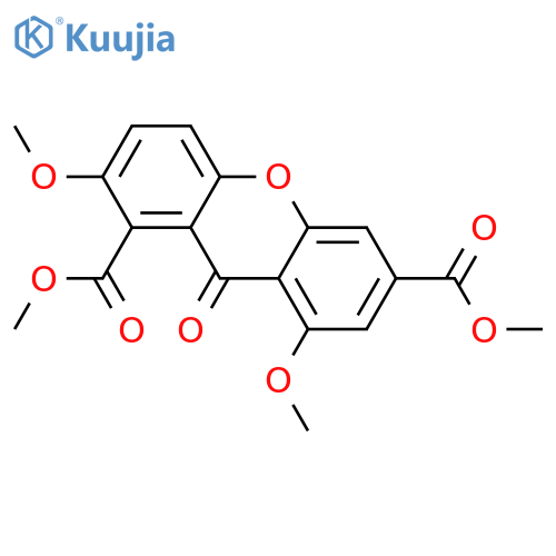 2,8-Dihydroxyxanthone-1,6-dicarboxylic acid; Di-Me ether, di-Me ester structure