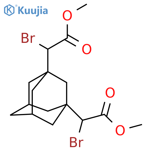 methyl 2-bromo-2-3-(1-bromo-2-methoxy-2-oxoethyl)adamantan-1-ylacetate structure