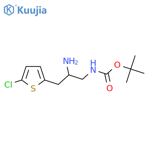 tert-butyl N-2-amino-3-(5-chlorothiophen-2-yl)propylcarbamate structure