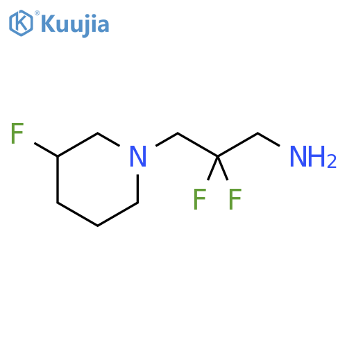 2,2-Difluoro-3-(3-fluoropiperidin-1-yl)propan-1-amine structure