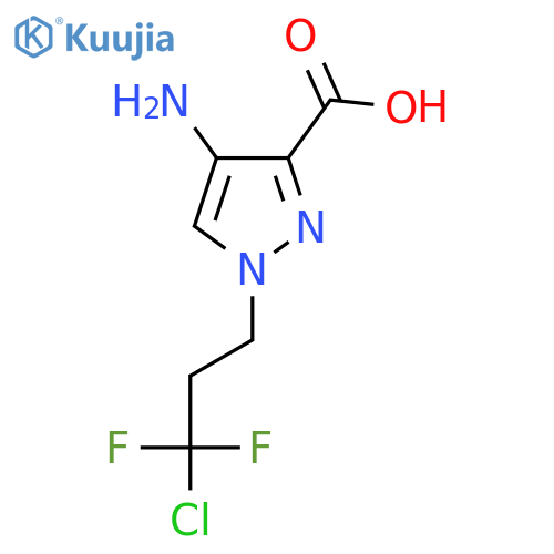 4-amino-1-(3-chloro-3,3-difluoropropyl)-1H-pyrazole-3-carboxylic acid structure