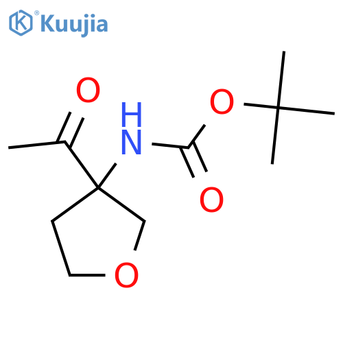 tert-butyl N-(3-acetyloxolan-3-yl)carbamate structure