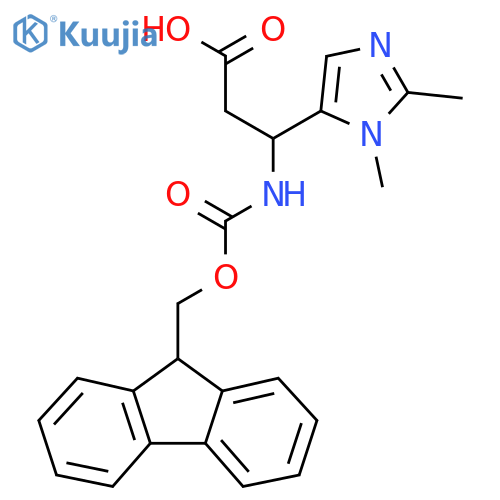 3-(1,2-dimethyl-1H-imidazol-5-yl)-3-({(9H-fluoren-9-yl)methoxycarbonyl}amino)propanoic acid structure