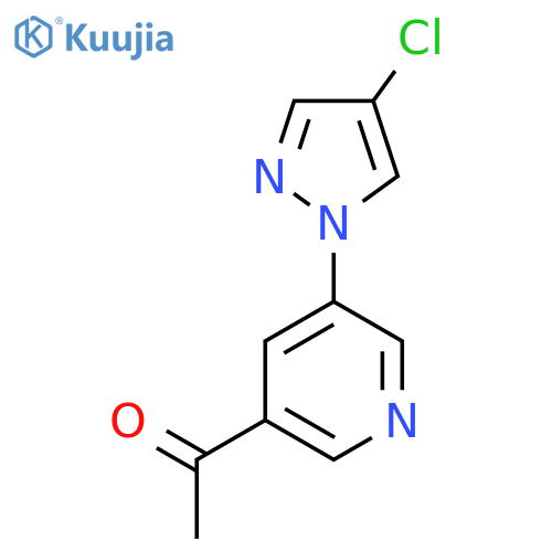 1-5-(4-chloro-1H-pyrazol-1-yl)pyridin-3-ylethan-1-one structure