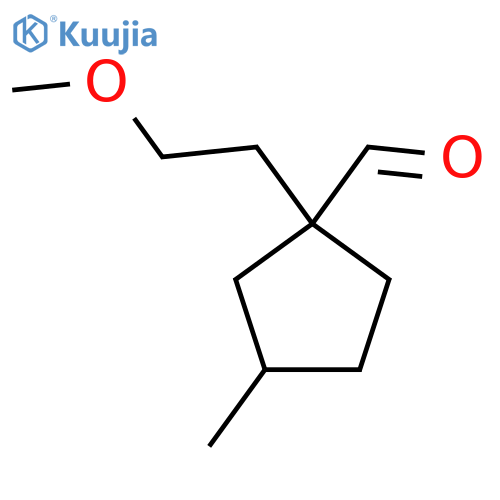 1-(2-methoxyethyl)-3-methylcyclopentane-1-carbaldehyde structure