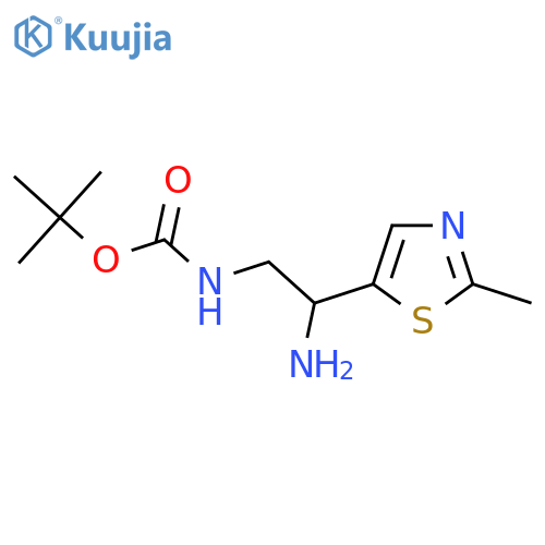 tert-butyl N-2-amino-2-(2-methyl-1,3-thiazol-5-yl)ethylcarbamate structure