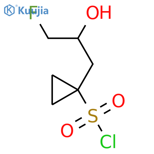 1-(3-fluoro-2-hydroxypropyl)cyclopropane-1-sulfonyl chloride structure